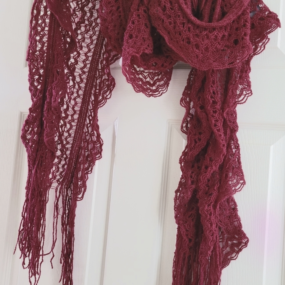 Long Dark Red scraf